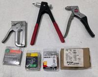 Cherry Hand Rivet Tool, Unbranded Rivet Tool, Arrow JT21 Staple Gun, Extra Rivets & Staples Included, Various Sizes