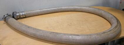 3-Inch Industrial Transfer Hose with Camlock Fittings, Approx. 7 ft Length