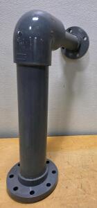 Spears 3" CPVC SCH 80 Flanged Pipe Spool, 90&deg; Elbow, ANSI 4" Ends, NSF-61, Industrial