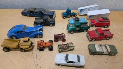 Vintage Diecast & Tonka Toy Car and Truck Collection &ndash; Mixed Vehicles w/Exxon Trailers