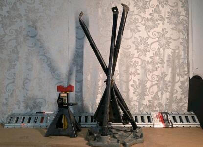 Craftsman 3.5 Ton Ratchet Jack Stand, 4 Tripod Stands, CargoSmart 6 ft Folding Ramp