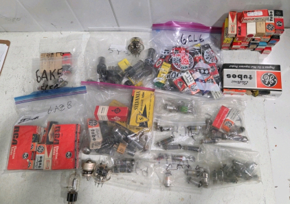 Large Lot Vintage Vacuum Tubes RCA GE Sylvania Mullard 12AX7 ECC83 Assorted 60+ pcs
