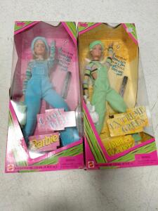 1997 Mattel Teen Skipper "Extreme Green" ($50) & Teen Barbie "Cool Blue" ($90) Dolls, NIB, Hair Colorant Feature