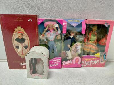 Lot of Vintage Boxed Barbie Dolls & Keepsake Ornaments, Mattel Hallmark Special Editions 1989&ndash;1995
