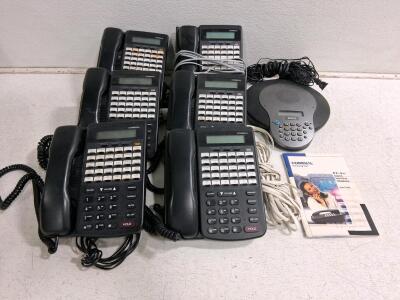 COMDIAL DX-80 Business Phone Lot (6 Desk Phones, 1 RCA Conference Phone) with User Manual