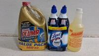 Liquid-Plumr 160oz, Lysol Power Clinging Gel 2x24oz Pack, LA&rsquo;s Awesome 32oz All-Purpose Cleaners