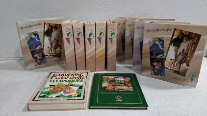 Sewing Step-by-Step 9-Binder Set with 2 Gardening Hardcovers (Mixed Instructional Lot)