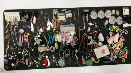 Large Lot of Assorted Fashion Earrings &ndash; 80 Pieces, Mixed Styles, Colors & Materials, Pierced & Clip-on