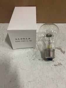 A.LS/D.L.P A19A 110V 0.7W LED Light Bulbs, Box of Approximately 48