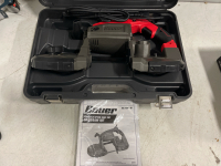 Bauer 1678E-B Variable Speed Deep Cut Portable Bandsaw Kit with 5" x 5" Cutting Capacity-item has been tested and works fine. Like-new condition