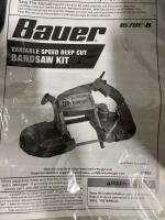 Bauer 1678E-B Variable Speed Deep Cut Portable Bandsaw Kit with 5" x 5" Cutting Capacity-item has been tested and works fine. Like-new condition - 2