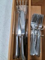 Assorted 55-Piece Kitchen Flatware & Utensil Set with Wooden Tray, Stainless Steel, Mixed Designs - 2