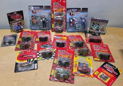 Lot of NASCAR 1:64 Die-Cast Cars Racing Champions, Winner's Circle, Revell, Figures, Cards