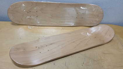 Blank 31" Maple Skateboard Decks, Double Kicktail, New School Mount, Natural Finish