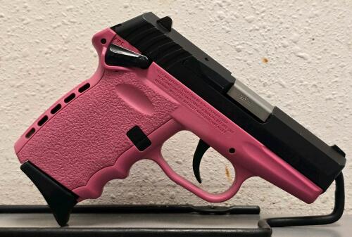 SCCY CPX-1 9mm Pistol, Pink Frame, 3.1" Barrel, Manual Safety, SN: 796436
