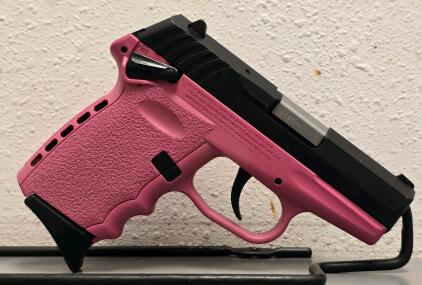 SCCY CPX-1 9mm Pistol, Pink Frame, 3.1" Barrel, Manual Safety, SN: 796436