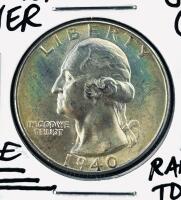 1940 Washington Quarter, MS68, Rainbow Toning, 90% Silver - 2