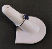 1.70 Carat Oval Tanzanite Ring In 2.3G silver, Four-Prong Solitaire Setting, Size 6, Serial K12E2 - 3