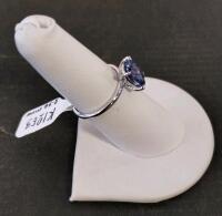 Solitaire Ring With 1.88Oval Blue Tanzanite In 2.3G Silver, Size 6.5, Serial K12E3 - 3
