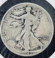 1942 Walking Liberty Half Dollar, 90% Silver, Circulated U.S. Coin, Classic Design - 2