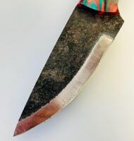 Custom Fixed-Blade Knife Set With Matching Keychain Knife And Leather Sheaths - 4