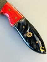 Custom Handmade Damascus Steel Knife Set &ndash; Fixed Blade Tanto With Sheath & 2 Folding Keychain Knives - 5