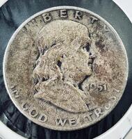 1951 Franklin Half Dollar U.S. Silver Coin - 2
