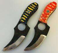 Custom Full Tang Skinner Knives &ndash; Mosaic Pins, Tooled Leather Sheaths, 3.5" Blade - 2