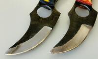Custom Full Tang Skinner Knives &ndash; Mosaic Pins, Tooled Leather Sheaths, 3.5" Blade - 3
