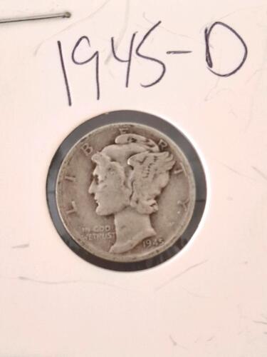 1945 Mercury Dimes &ndash; Denver (D) & San Francisco (S) &ndash; 90% Silver, Circulated, Final Year Issue