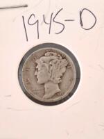 1945 Mercury Dimes &ndash; Denver (D) & San Francisco (S) &ndash; 90% Silver, Circulated, Final Year Issue