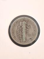 1945 Mercury Dimes &ndash; Denver (D) & San Francisco (S) &ndash; 90% Silver, Circulated, Final Year Issue - 2