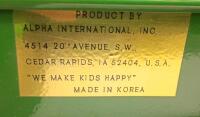 John Deere Fire Department Engine No.1 Pedal Car, Alpha International, Steel, Wood Ladders, Bell - 6