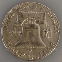 1963 Franklin Half Dollar, 90% Silver, Circulated, Liberty Bell Reverse, U.S. Coin (Unverified) - 3