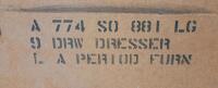 L.A. Period Furn 9-Drawer Dresser With Mirror, Model 774 SO 881 LG, Mid-Century Modern - 7