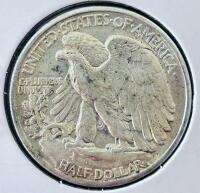 1939 Walking Liberty Half Dollar 90% Silver Coin, Philadelphia Mint, Circulated, 30.6mm, 13.89g - 3