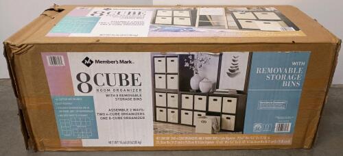Member's Mark 8 Cube Room Organizer, 8 Bins, Espresso/Beige, 57.6" W, Engineered Wood, Anti-Tip Kit