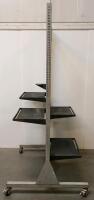 Double-Sided Metal Display Rack with 4 Adjustable Shelves and Casters & 45Lb Plate From Golds Gym - 2