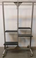 Double-Sided Metal Display Rack with 4 Adjustable Shelves and Casters & 45Lb Plate From Golds Gym - 3