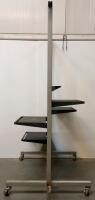 Double-Sided Metal Display Rack with 4 Adjustable Shelves and Casters & 45Lb Plate From Golds Gym - 4