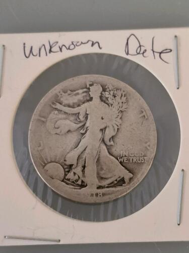 Walking Liberty Half Dollar, San Francisco Mint, 90% Silver, Unknown Date, Circulated