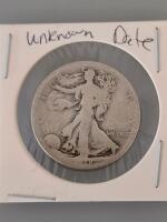 Walking Liberty Half Dollar, San Francisco Mint, 90% Silver, Unknown Date, Circulated - 3
