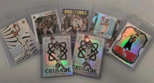 Giannis Antetokounmpo Panini NBA Hoops, Prizm, Crusade, The Mighty Basketball Cards