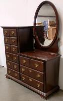 Kincaid Solid Cherry 9 Drawer Dresser with Attached Oval Mirror - 3