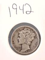 1941 And 1942 Mercury Dimes, 90% Silver, Philadelphia Mint, Liberty Winged Head, Adolph Weinman - 3