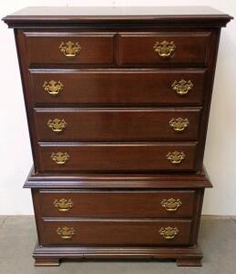 Kincaid Cherry 6 Drawer Chest of Drawers, Model 79-115, Brass Hardware, Made in USA, 1993
