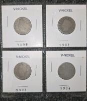 Liberty V Nickel Set (1899-1904), 2004-06 Westward Journey Nickels, 1976 $2 Bicentennial Note - 2