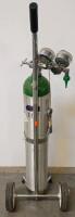 B&F Medical Aluminum Oxygen Cylinder with Schuco Regulator and Wheeled Cart - 3