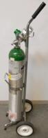 B&F Medical Aluminum Oxygen Cylinder with Schuco Regulator and Wheeled Cart - 4