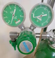 B&F Medical Aluminum Oxygen Cylinder with Schuco Regulator and Wheeled Cart - 6